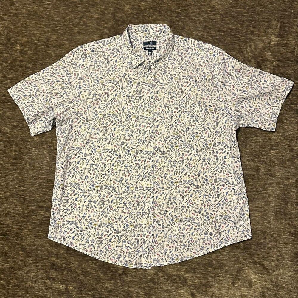 George Menâs Button-Up ShortâSleeve Collared Shirt Classic Fit| Men Size XL (46-